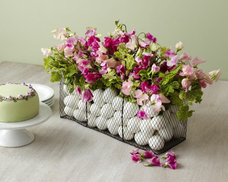 decoration spring flowers center table eggs ideas