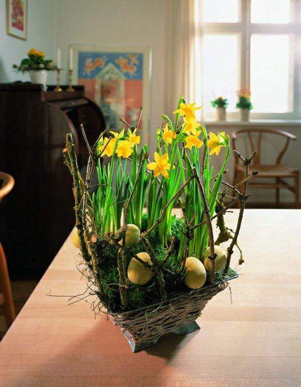 deco blommor påsk gul narkissus