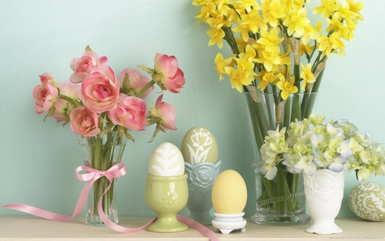 deco ideas flowers eggs easter