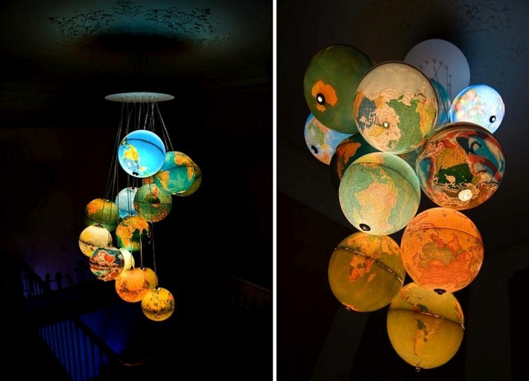 luminous earth globes idea suspension interior deco