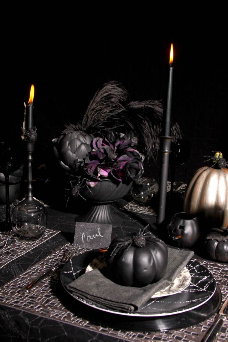 deco halloween black table