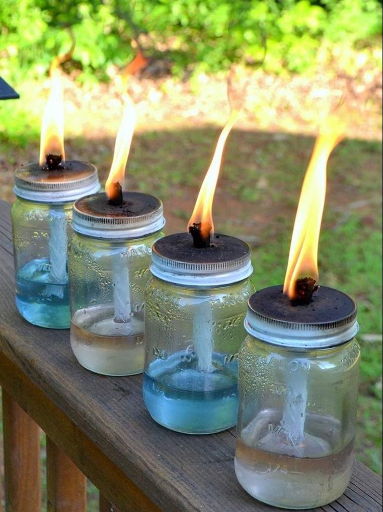 DIY Outdoor Decor Idea Candle DIY Glass Jars Modern Outdoor Space