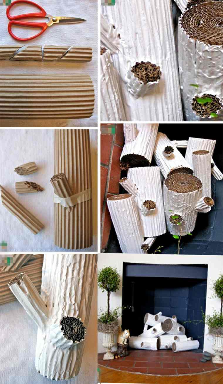 idea recycle deco cardboard idea original deco fireplace christmas