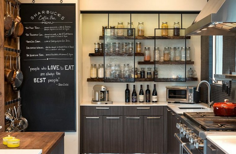 deco industrial kitchen blackboard