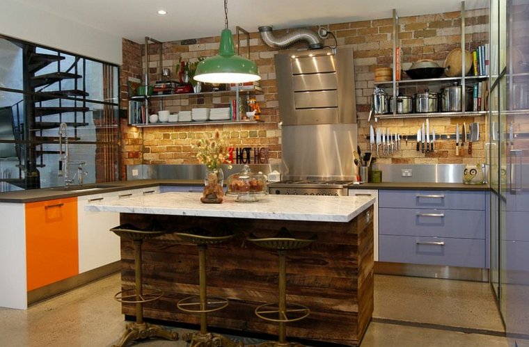 industrial deco small kitchen island