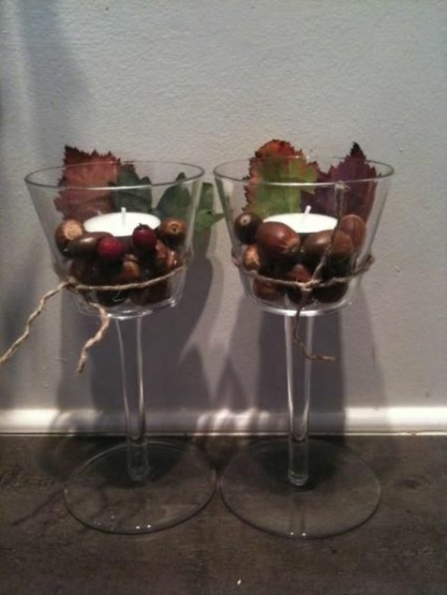 interesting deco glasses acorns