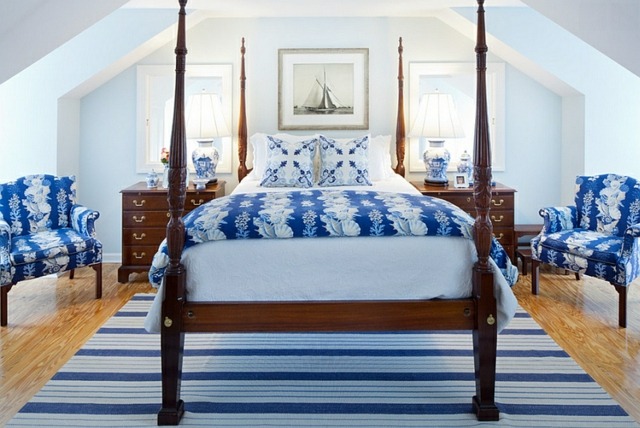 deco interior bed bladaquin bedroom white blue