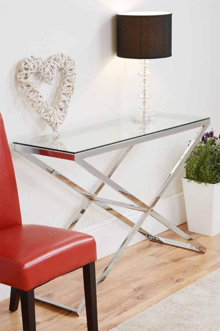 modern interiors console design glass trays