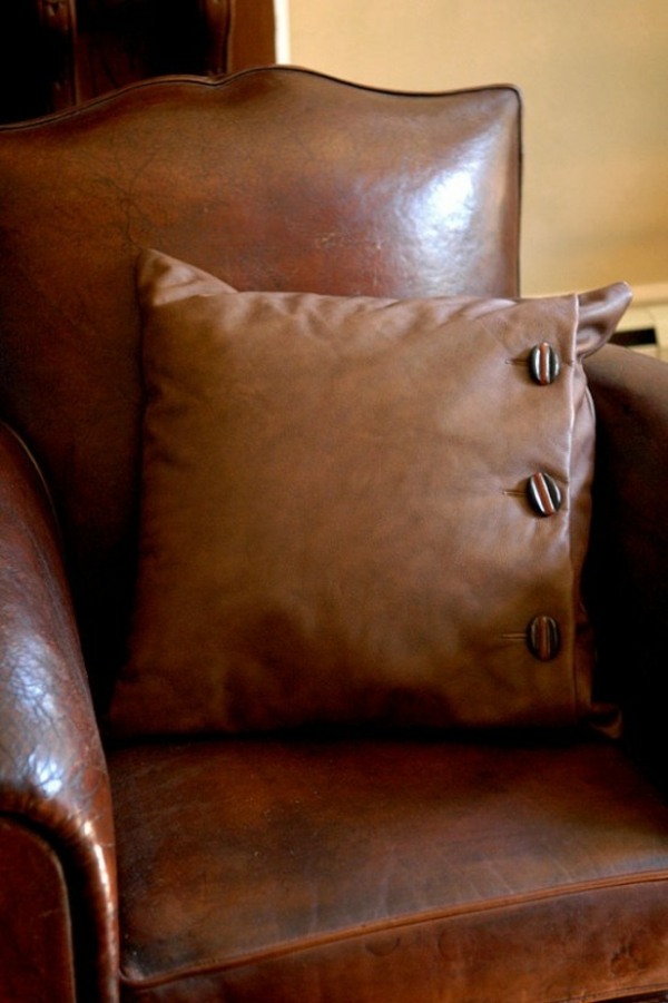 modern interior deco cushion leather