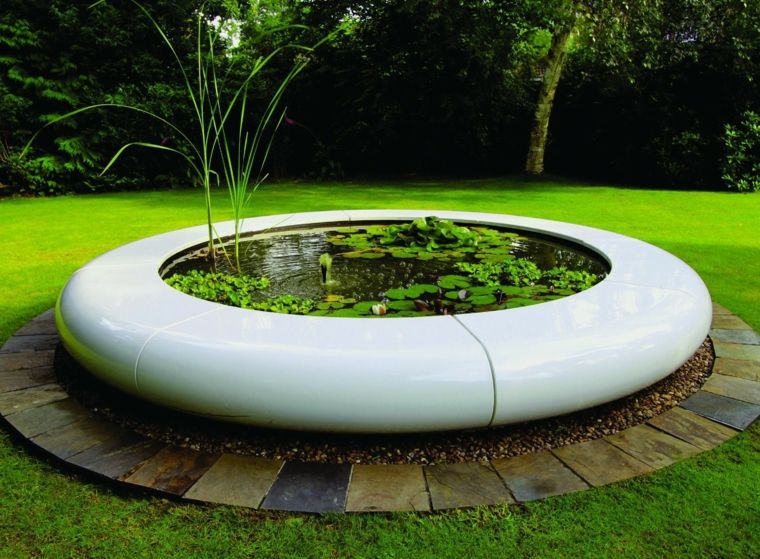 outdoor decoration round basin idea landscaping vegetation