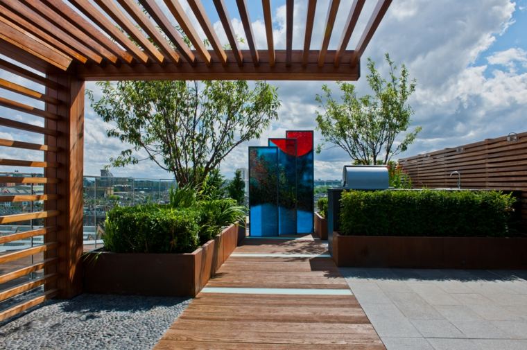 deco garden terrace pergola wood