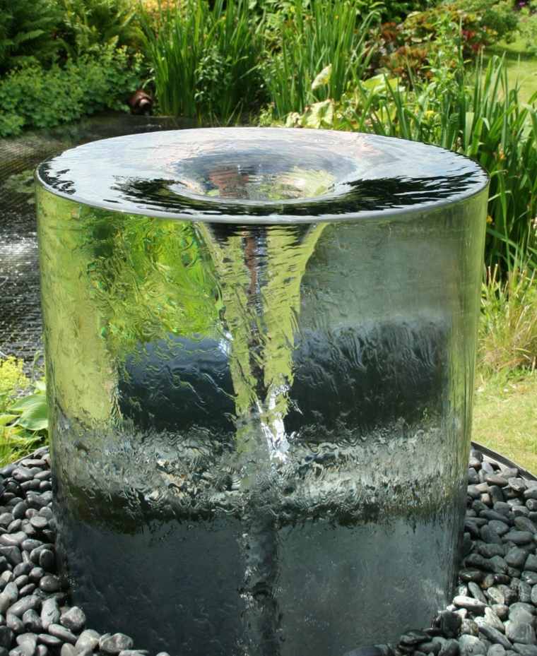 deco idea garden original basin fountain stones plants