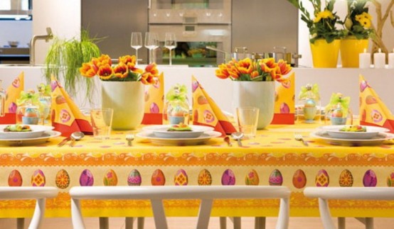 decoration yellow red green table