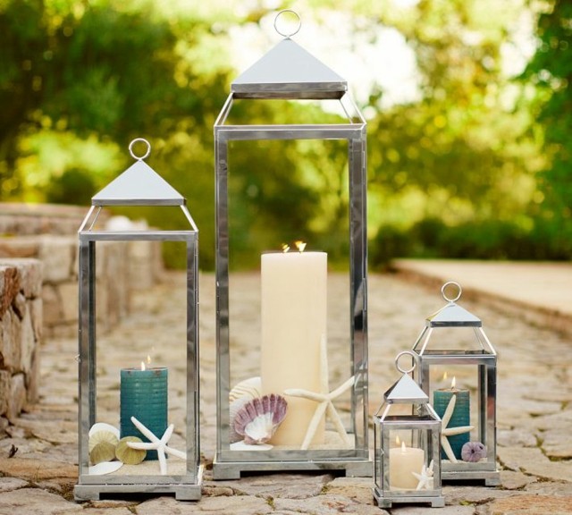 deco lantern seashells