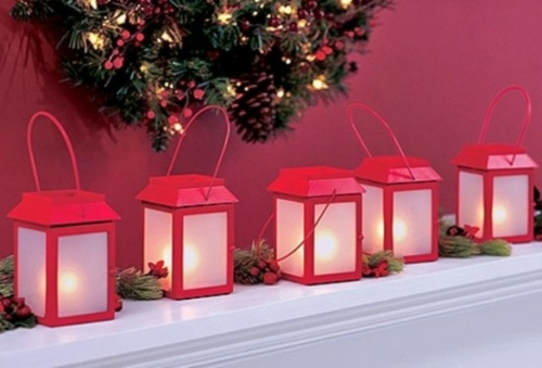 deco lantern christmas red