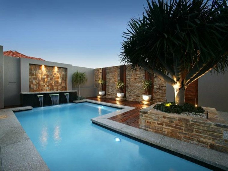 bright deco exterior wall garden swimming pool