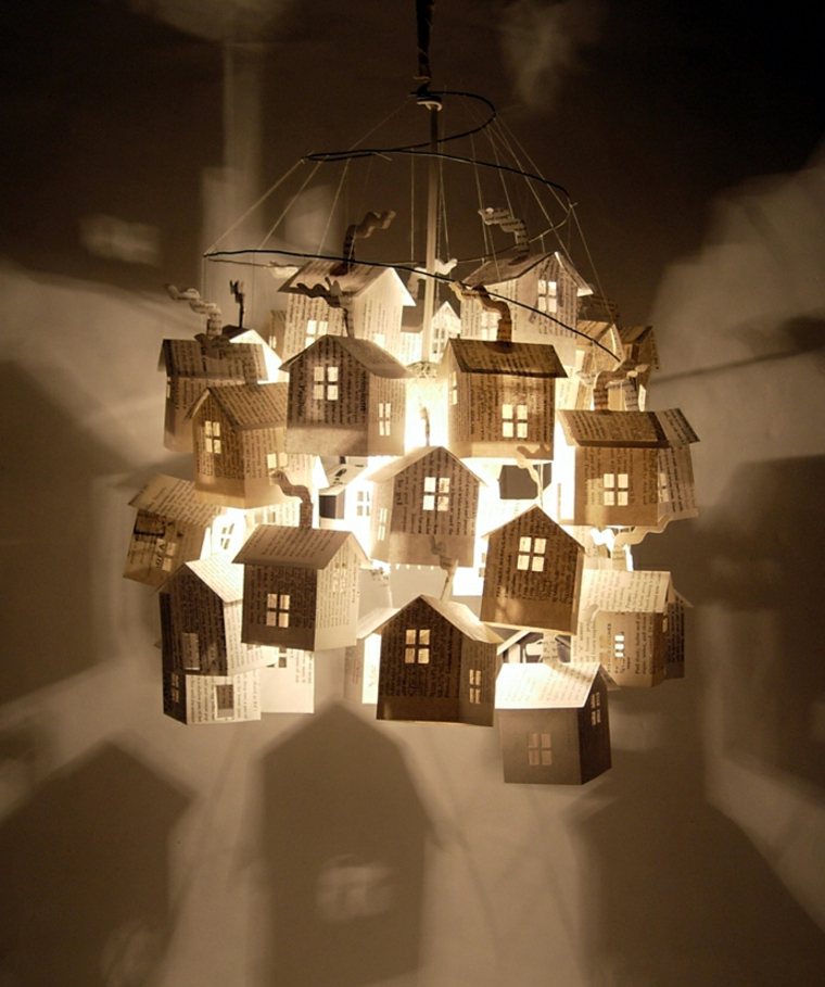 idea recycle decoration recycled paper home decoration hanging lamp