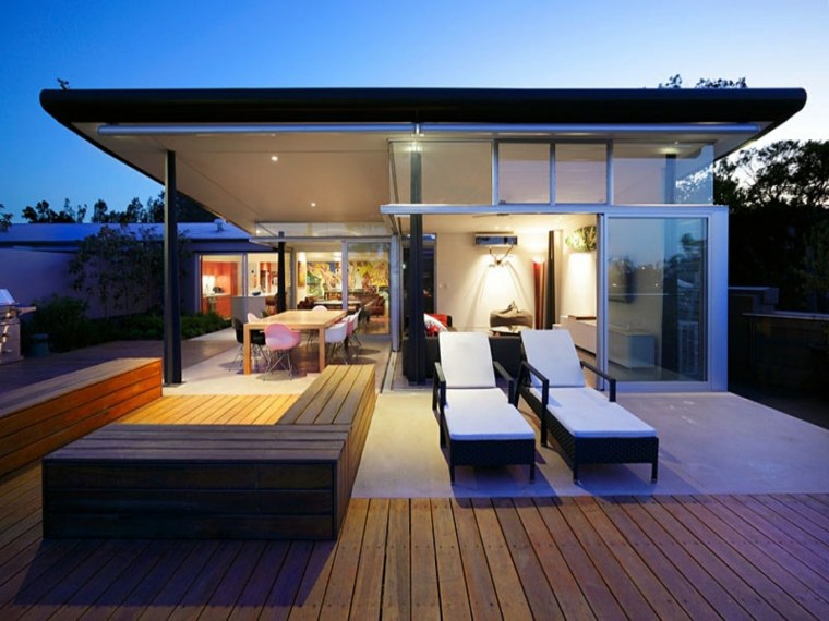 contemporary house deco wooden terrace