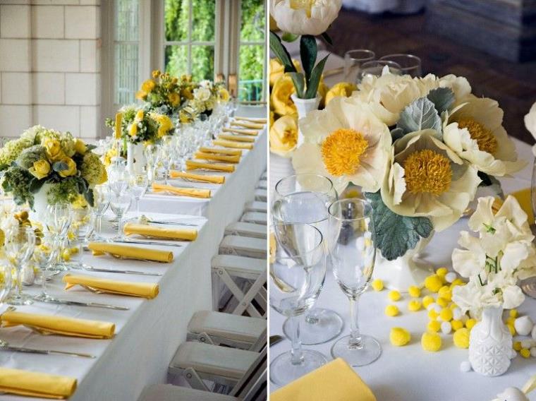 deco-marriage-is-how-it-yourself-flowers-yellow hydrangea-yellow towel