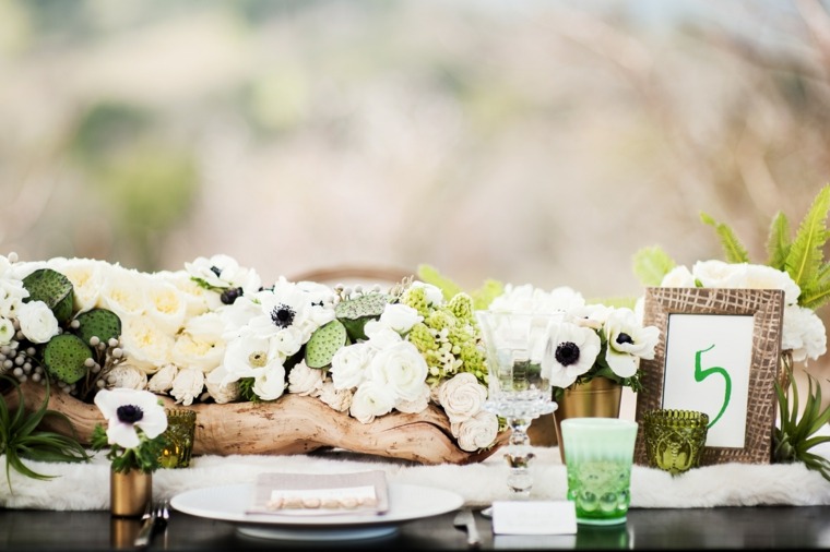 table wedding deco wood flowers idea theme wedding nature