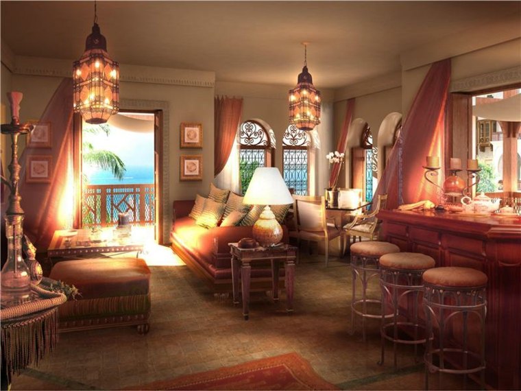 deco orientalisk vardagsrum marocko inspiration