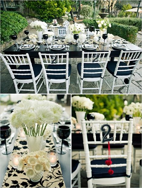 table decoration wedding chair wood cushions black glass flowers white wooden chair bouquet of white flowers