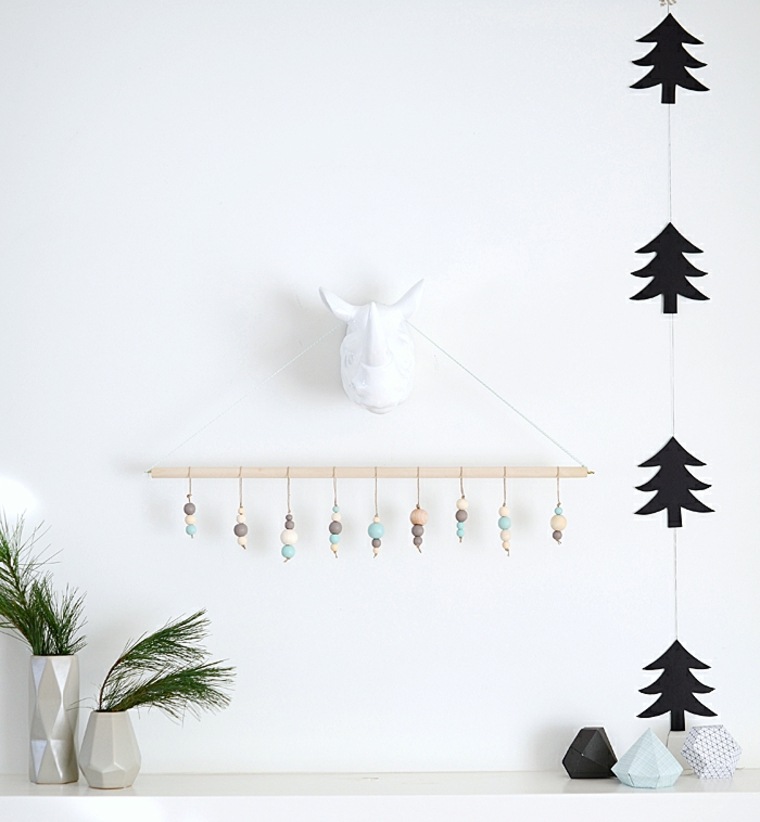 deco božič minimalistični stil ideja garland lesen deco božič za izdelavo