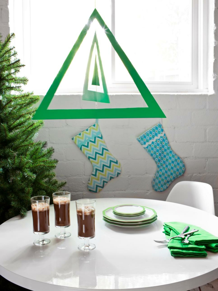 deco table idea for christmas table decoration original table towel fir hanging