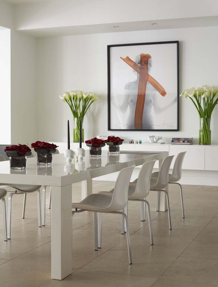 deco white wall table modern contemporary dining room