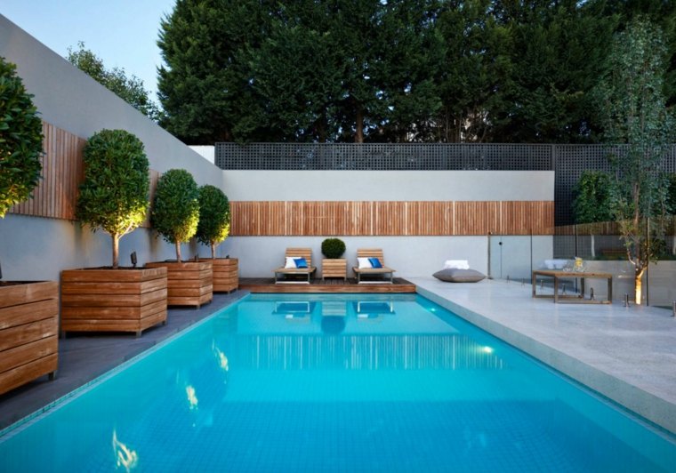 deco exterior wall garden pool terrace