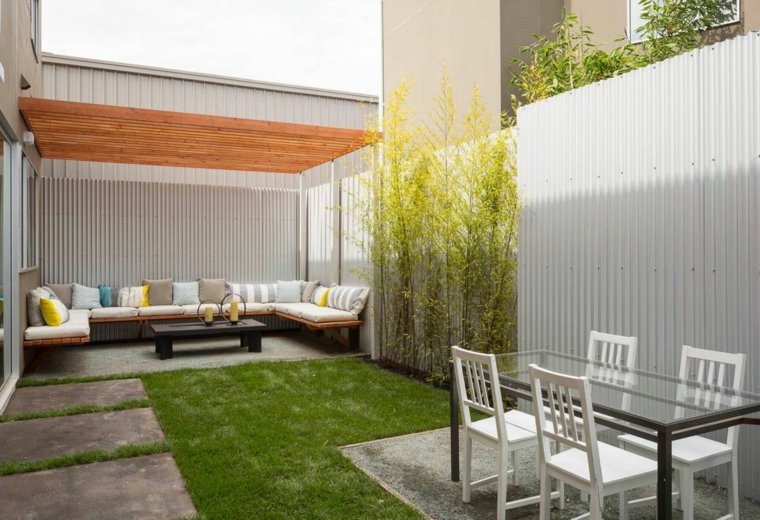 terrace deco exterior wall amenagement small garden