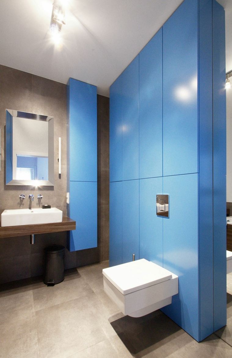 blue toilet and bathroom fittings