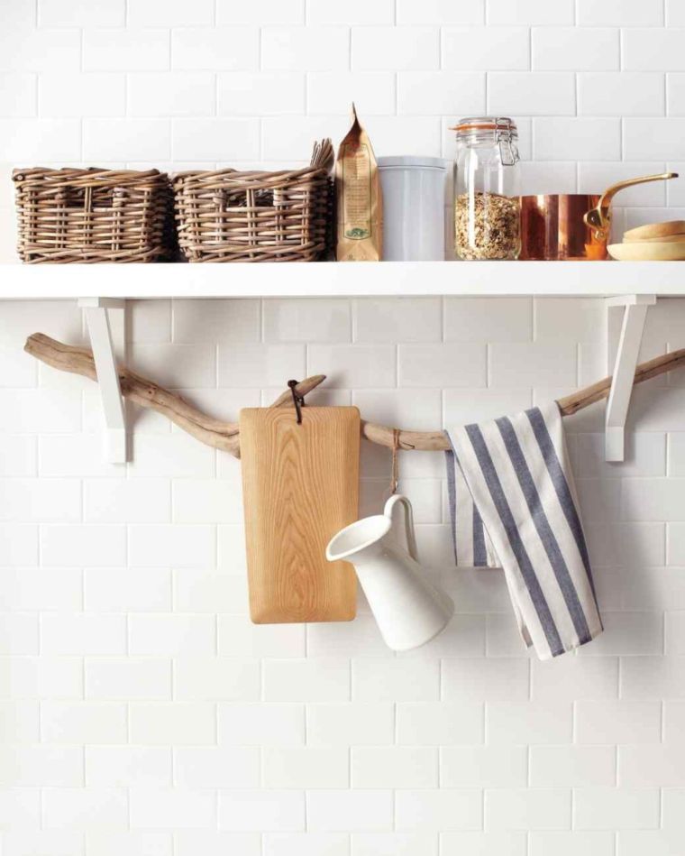 deco wall storage wood branch kitchen tip