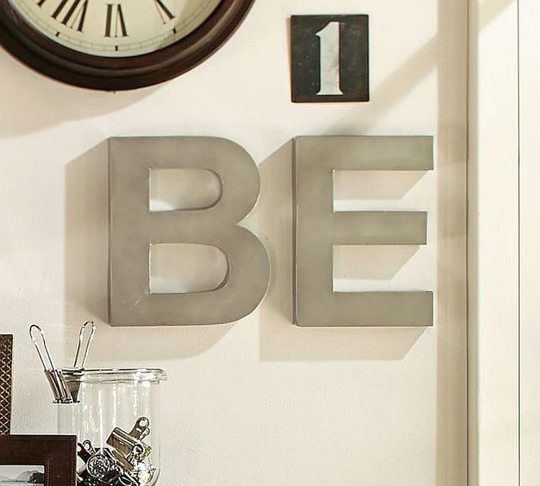 wall-deco-metal-decorative letters-silver-design-modern-pottery-barn