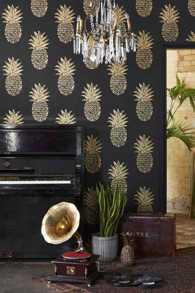 wall-deco-metal-gold-model-wallpaper-pattern-black