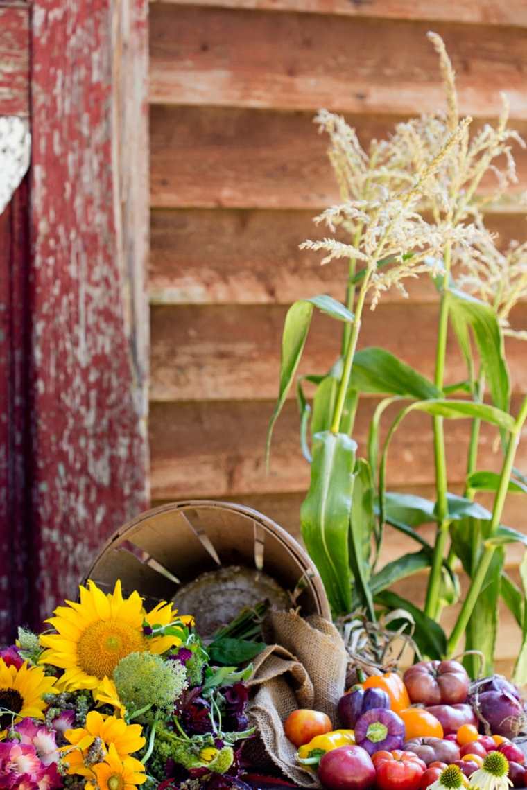 deco farve idé bryllup tema buket blomster