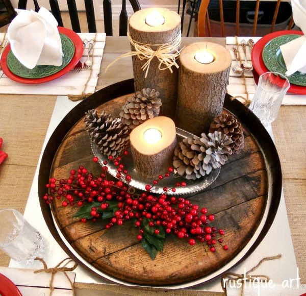 rustic christmas table decoration