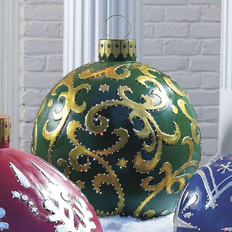 deco noel glitter utendørs lyse baller