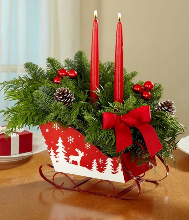 sledge deco interior christmas lilin idea interior moden