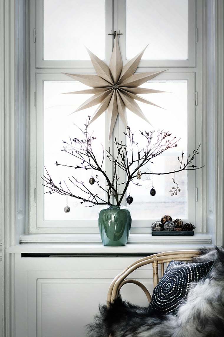 window christmas modern christmas branch balls natural tree idea