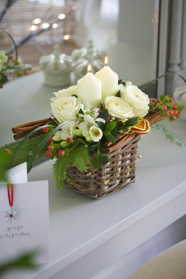 deco fireplace idea christmas natural vase floral arrangement