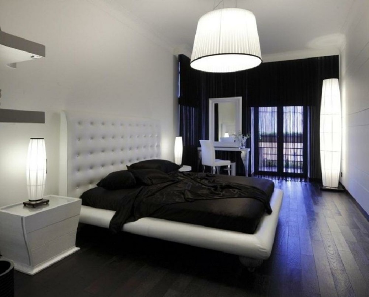 black and white deco modern bedroom