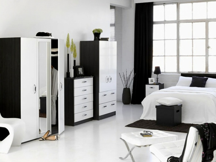 black and white deco bedroom modern style