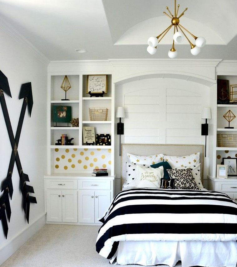 black and white decor teen room idea