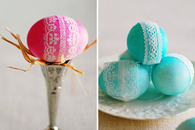 deco easter eggs lace tissue deco non standart incredible pink blue