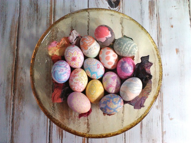 coloring deco elegant easter egg silk different interesting