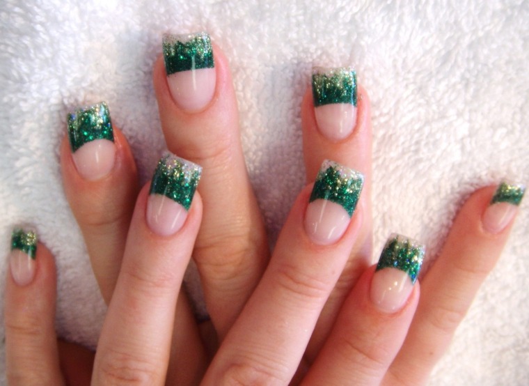 deco nail gel idea decoration green transparent varnish trend
