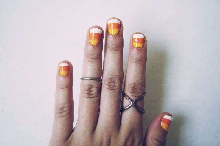 deco-nail-varnish-Halloween orange-yellow-deguisement