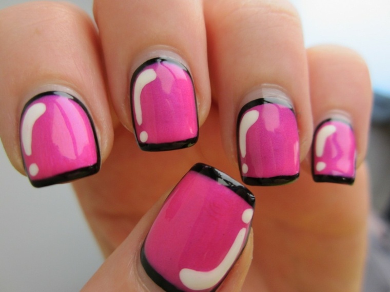 deco nail tendanca manicure pink white trend