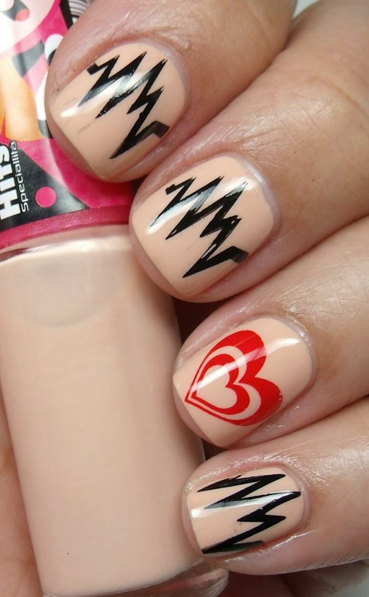 deco modern nails valentine's day